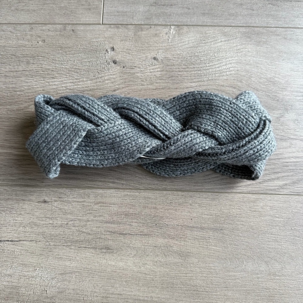 EUC J. Crew Factory Gray Knit Braided Headband